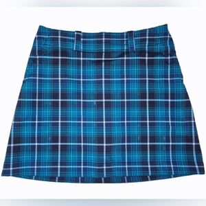 Nike Women's Dri-Fit Plaid Golf Skort Navy/Teal Size 6